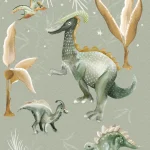 Sam & Luca - Dino nights celadon green