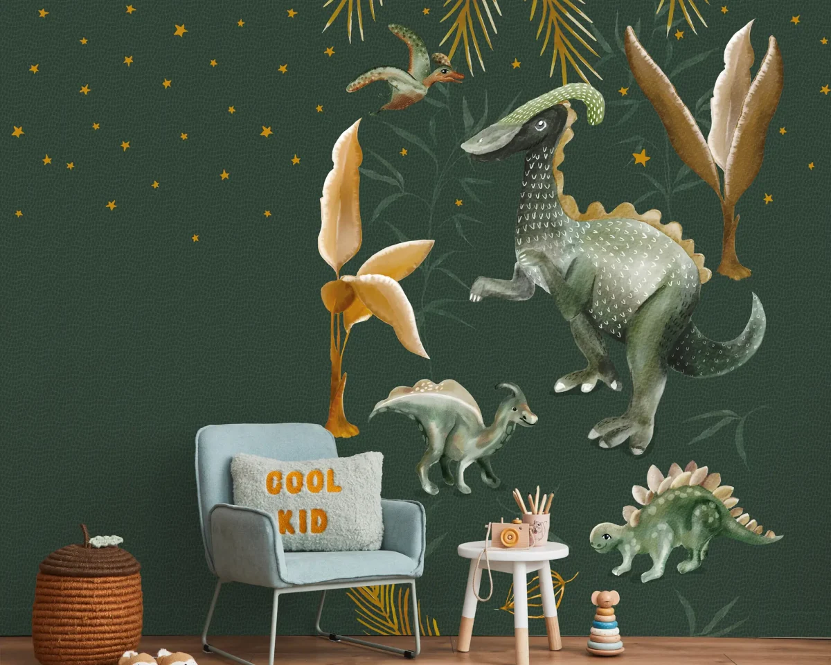 Sam & Luca - Dino nights forest green