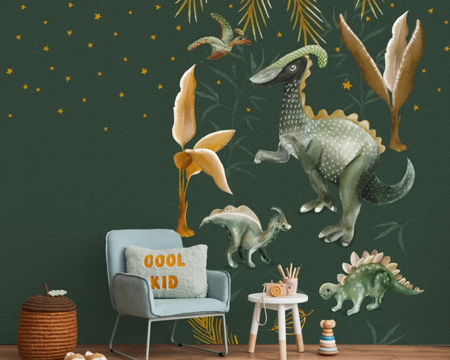 Sam & Luca - Dino nights forest green