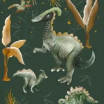 Sam & Luca - Dino nights forest green