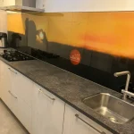 Crédence avec votre propre photo dans la cuisine d'un client