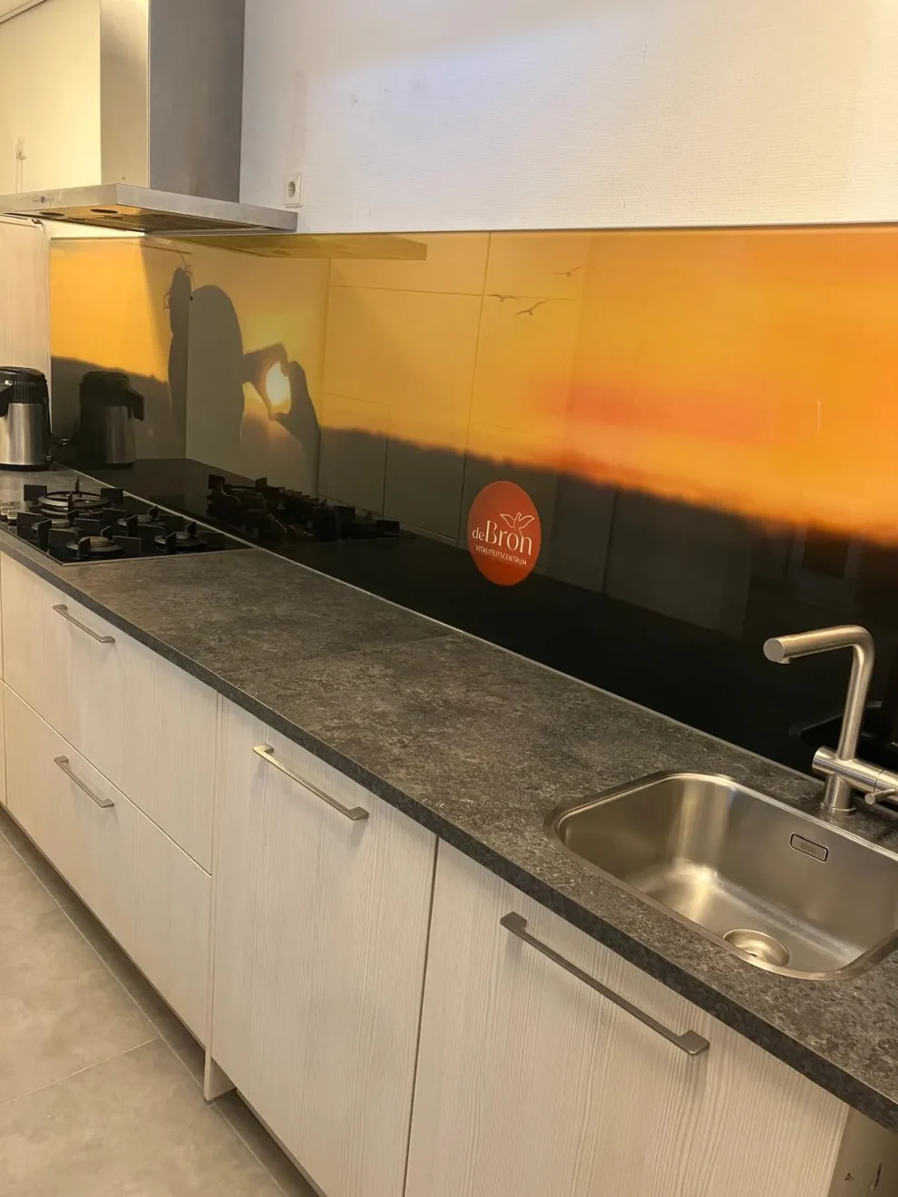 Crédence avec votre propre photo dans la cuisine d'un client