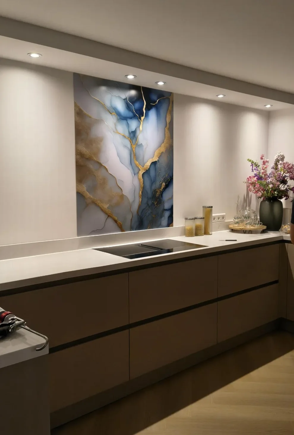 Crédence avec votre propre photo dans la cuisine d'un client