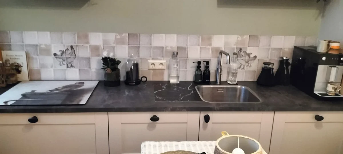 Crédence carrelage antique – Swirl dans la cuisine d'un client