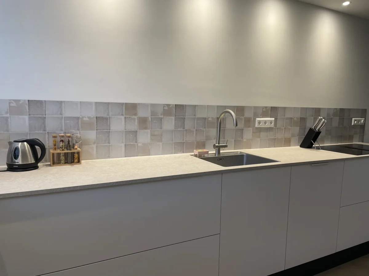 Crédence carrelage antique – Swirl dans la cuisine d'un client