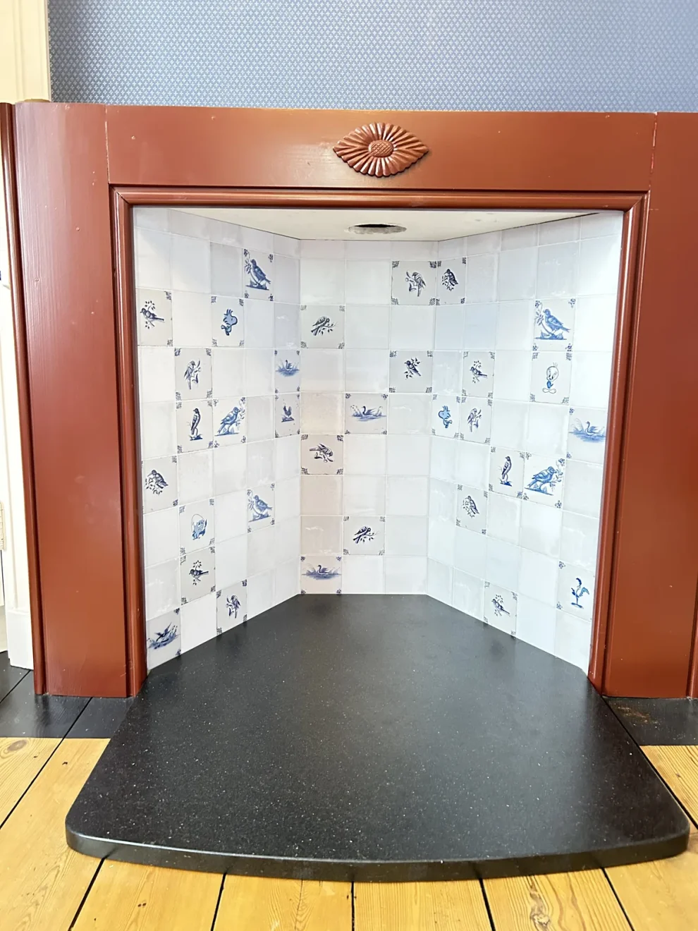 Bleu de Delft Vogels, DW3316 dans la cuisine d'un client