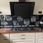 Crédence, Schoolbord Vintage Coffee dans la cuisine d'un client