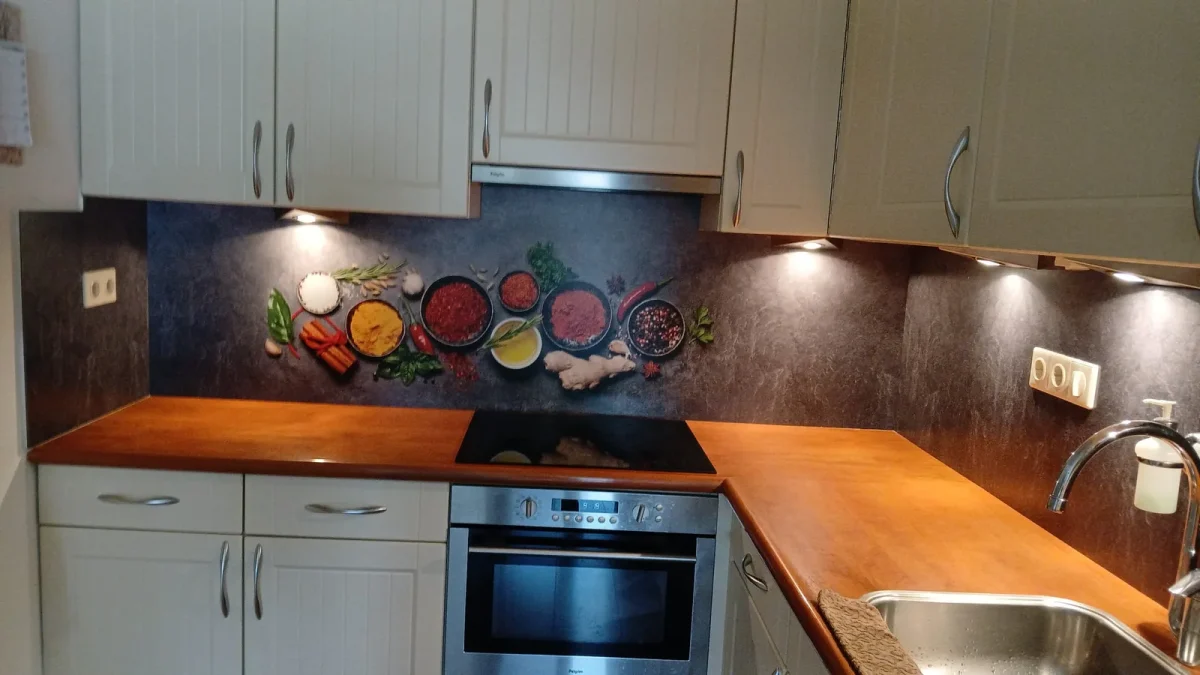 Keukenwand, Kruidenpotjes in de keuken van een klant