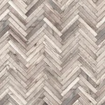 The design shown flat: light herringbone parquet in grey and beige
