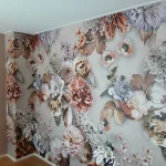 Floral Utopia Behang, Eden Blues in de keuken van een klant