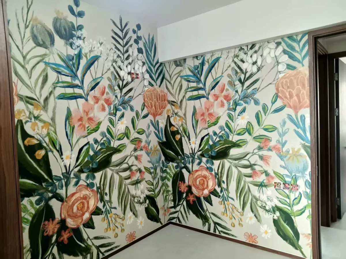 Naif Garden, Behang in de keuken van een klant