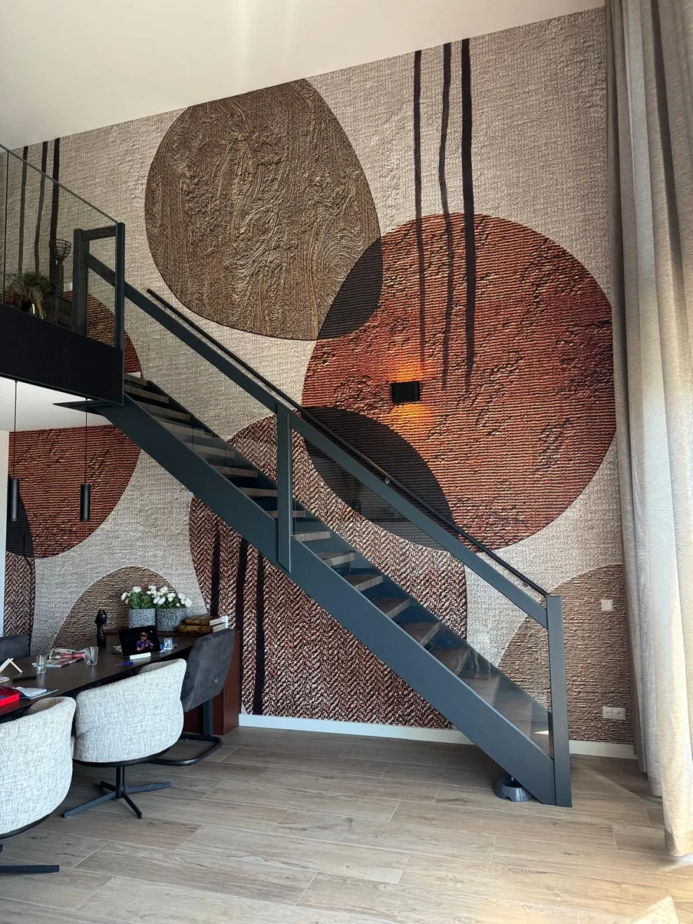 Behang, Connected, Boho Love Copper in de keuken van een klant