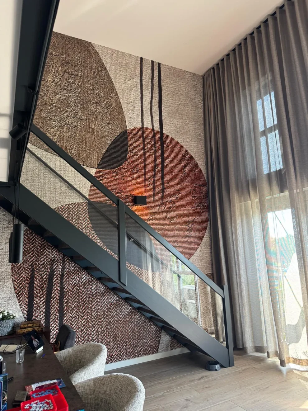Behang, Connected, Boho Love Copper in de keuken van een klant