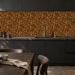Panterprint Donker Terra - Spatwand - DW8703, keukensimulatie