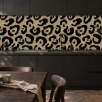 Panterprint Zwart Goud - Spatwand - DW8704, keukensimulatie 3