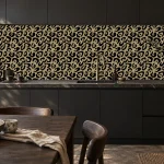 Panterprint Zwart Goud - Spatwand - DW8704, keukensimulatie