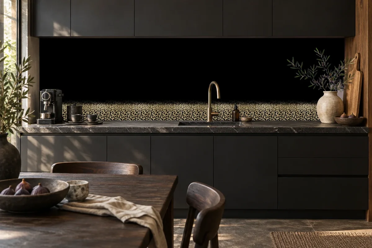 Leopard Print Black Gold Gradient - Backsplash - DW8705, kitchen visual 2