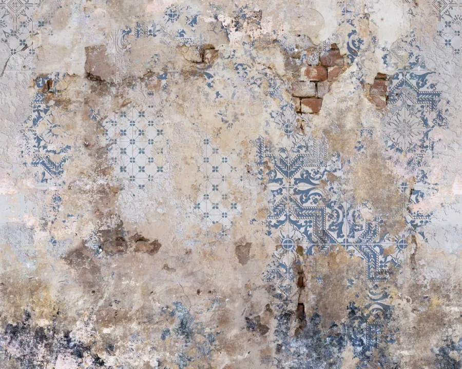Verwitterte Azulejos Blau - Küchenrückwand - DW7048