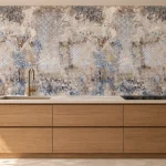 Verwitterte Azulejos Blau - Küchenrückwand - DW7048, Küchenansicht