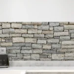 Mur en pierre naturelle gris - Crédence - DW9001, simulation cuisine