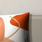Coussin Décoratif Organic B de près : l’impression, le tissu et la couture sur le bord