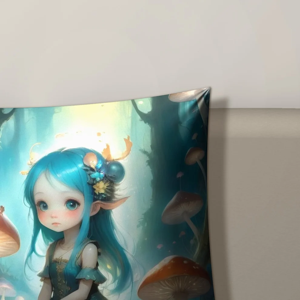 Coussin Décoratif Cutypie sur la pierre de près : l’impression, le tissu et la couture sur le bord