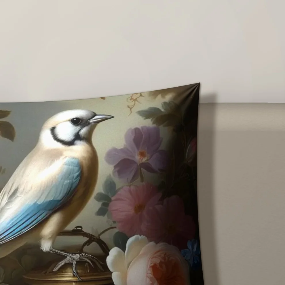 Decorative Cushion Masters in the Mix up close: the print, the fabric and the seam along the edge